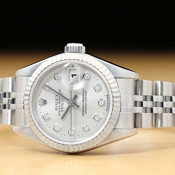 Rolex 18K Factory Diamond Dial Ladies Watch - Picture 3 of 8